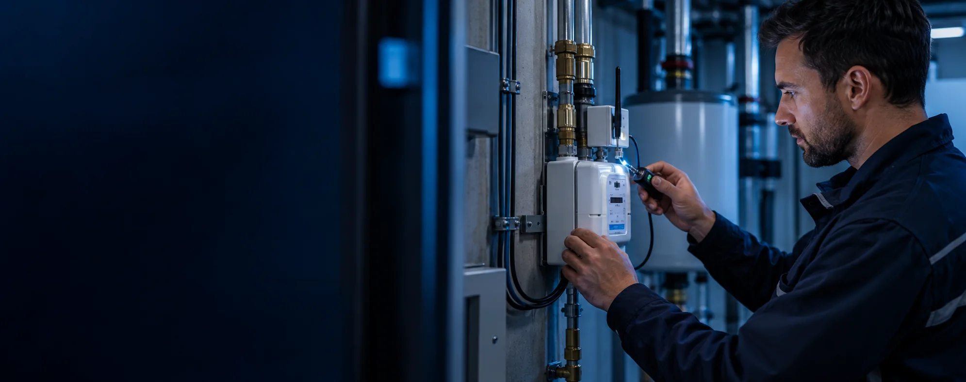Illustration vernetzter Sensoren und Geräte für IoT und Smart Metering